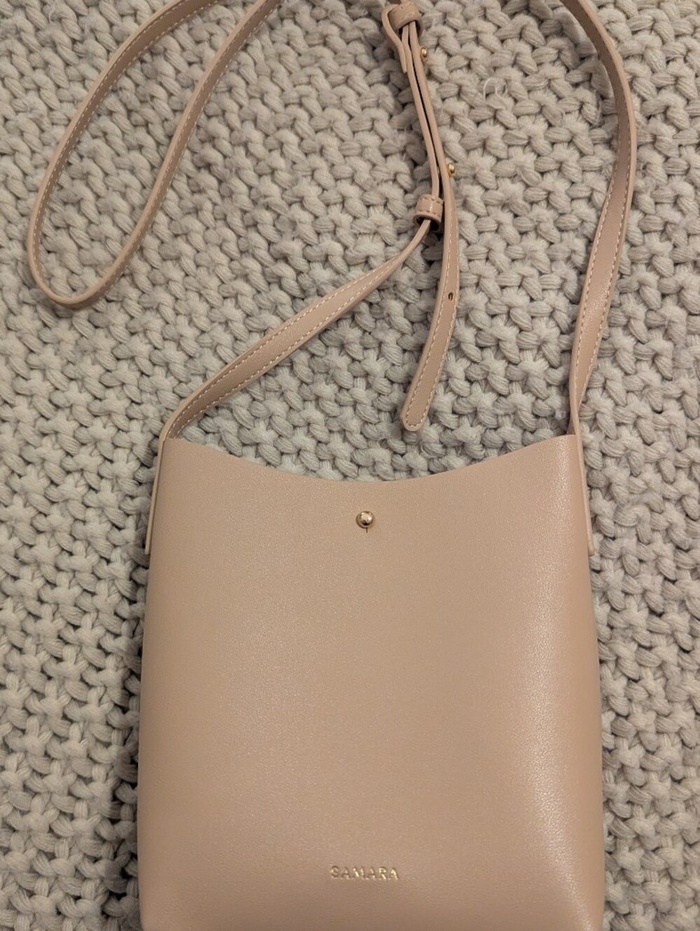 Samara Mini Vegan - Minimalist Beige Crossbody Bag - Women's Shoulder Bag